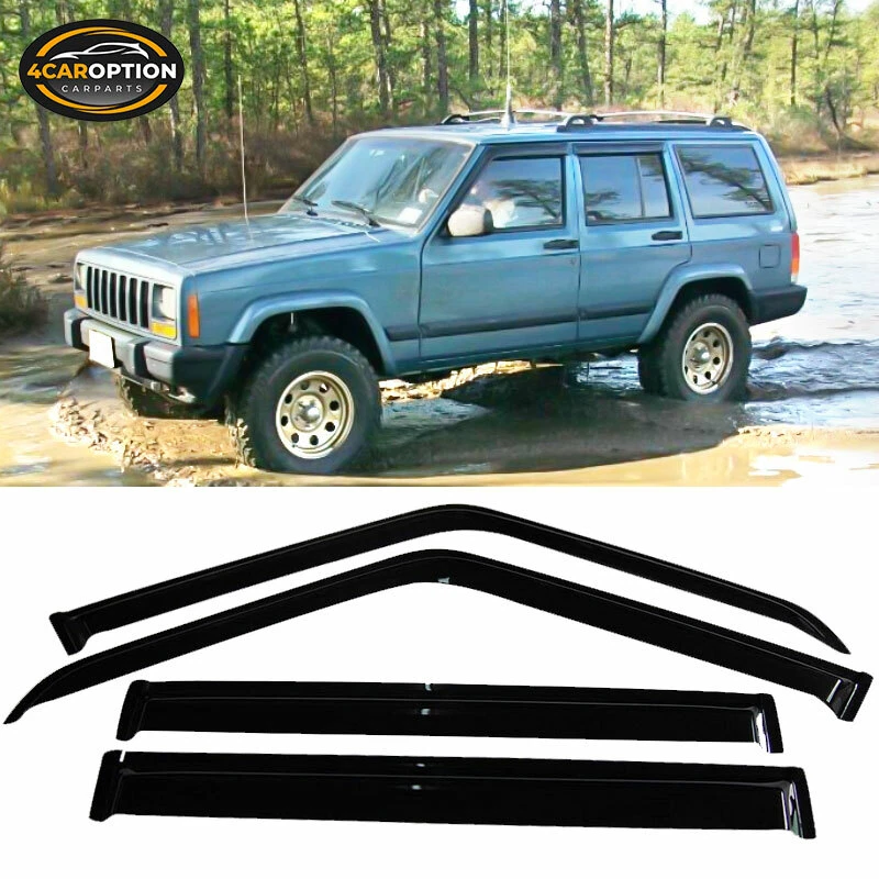 Fits 1984 2001 Jeep Cherokee XJ BJ Window Visors Rain Sun Guard