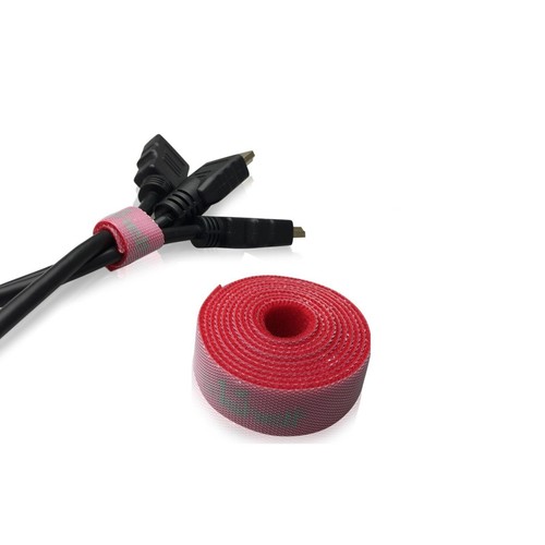 Cable Tidy Double Sided Strap On1shelf®, Cable Organizer Black or Red 15mm x1m - Picture 8 of 15
