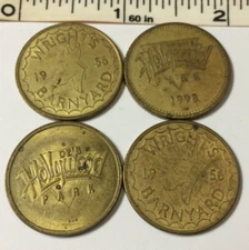#1437 - LOT OF (4) TOKENS - DZ'S HOLLYWOOD PARK & WRIGHT'S HOLLYWOOD PARK