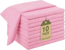 Microfiber Cleaning Cloth, 10 Pack Reusable Microfiber Towels for Cars Lint