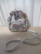 Claires Sequinned Silver Bag