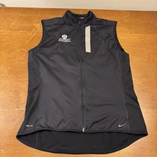 Nike Vest Mens XL Black Thermal Running Element Sleeveless Full Zip