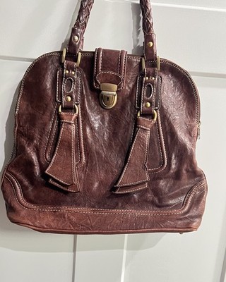 Jano By Anja Flint Hobo Brown Leather Hobo Bag Tote Purse EUC Handbag