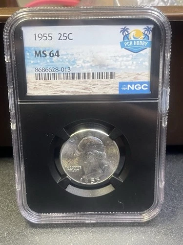 1955 Washington Quarter 25c MS64 NGC Silver Coin!! 90% Silver