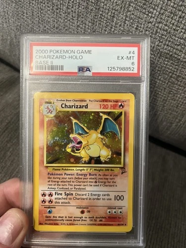 Charizard 004/102 Pokemon Base Set 2 Holo Graded PSA 6
