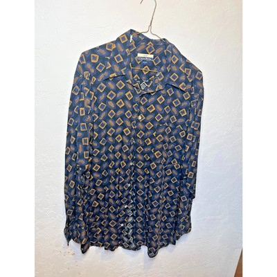 Casa Moda Long Sleeve 90s Geometric Button Up Shirt Size L UK B29