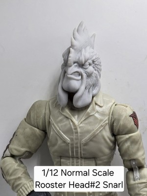 3d Printed ROOSTER #2 HEAD 6'' 1:12 Classified/Legends SCALE 