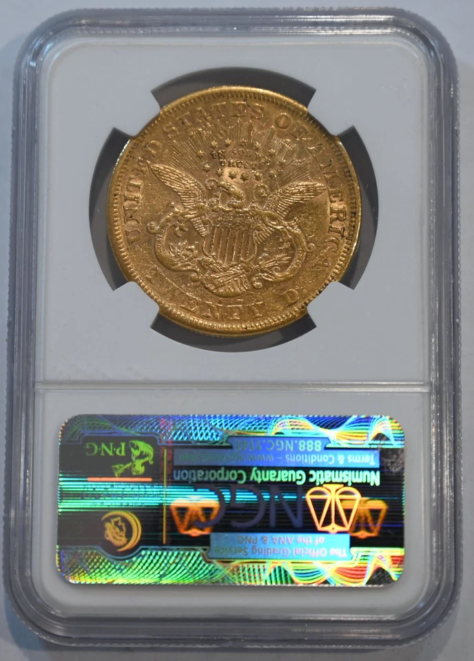 Золотая монета США 1870 S Liberty $20 NGC XF45 хорошая для качества!!! - Изображение 2 из 4
