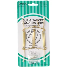 Bard's Gold Wall Mountable Tension Cup and Saucer Hanger, 8" H x 2.75" W x 1" D