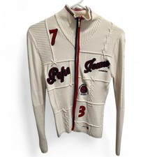 Vintage Pepe Jeans London Cream Knit Zip-Up Sweater