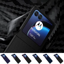 For Motorola Razr+/Razr 2024 Carbon Fiber Ultra-Slim Lightweight Hard Phone Case