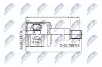 NTY Gelenksatz, Antriebswelle NPW-SU-005 FüR Suzuki