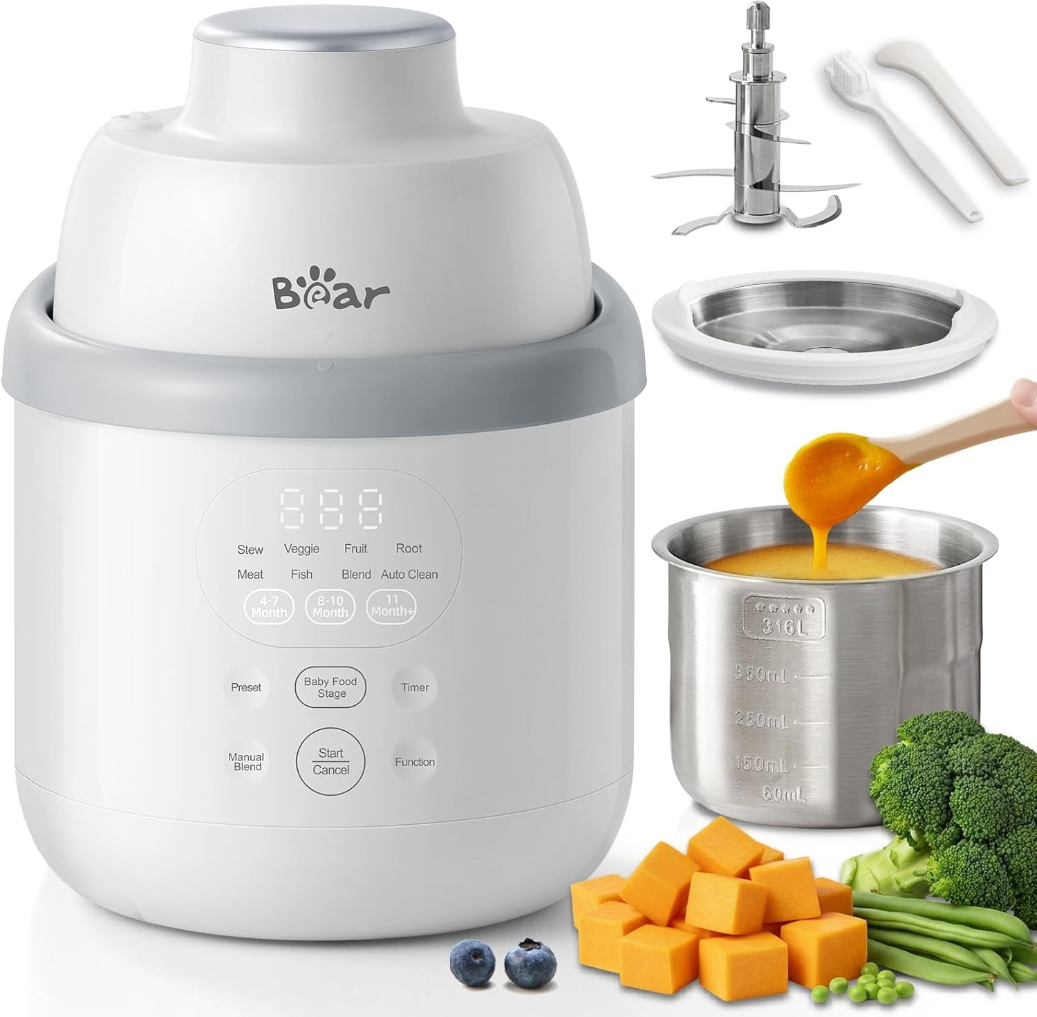 NutriEase AllStage Stainless Steel Baby Food Maker Steamer a