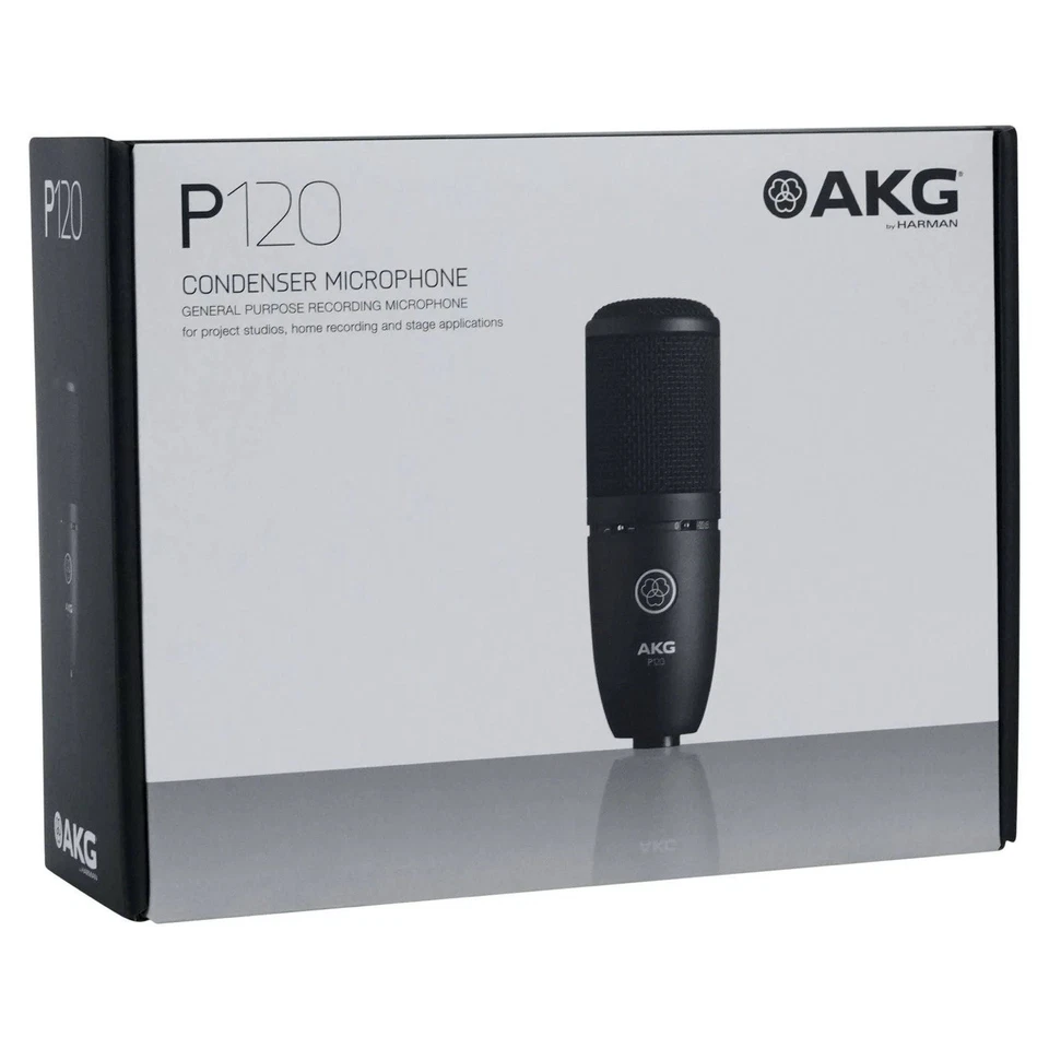 AKG P120 Professional Studio Mic Condenser Microphone Harmon *COMPLETE IN BOX* - Image 2 of 2
