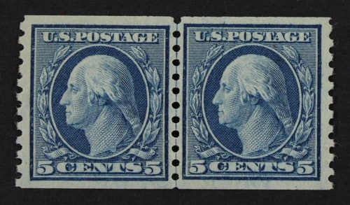 CKStamps: US Stamps Collection Scott#496 5c Washington Mint 1NH 1LH OG 24 1/2mm