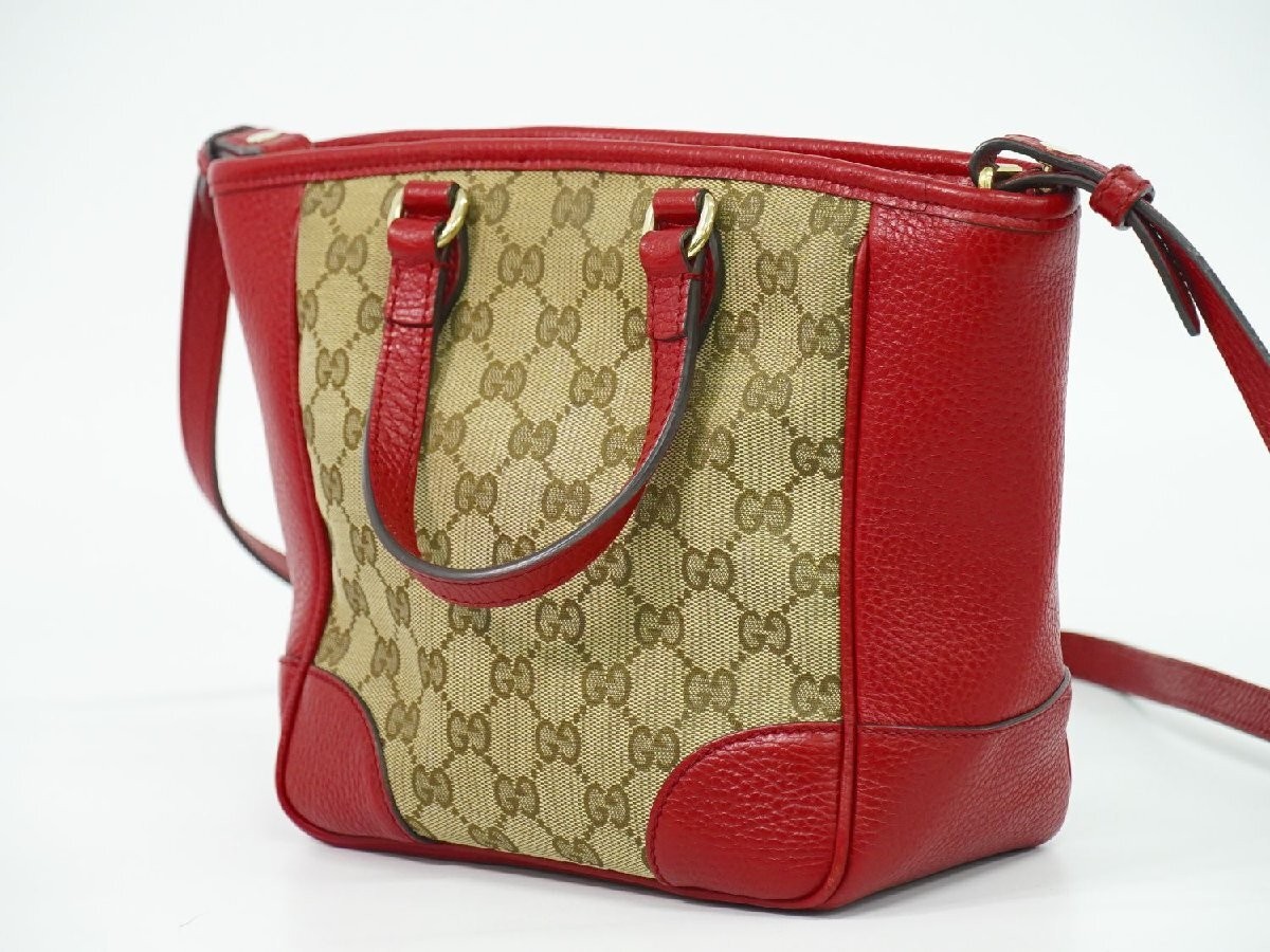 GUCCI GG Canvas 2 way Shoulder Bag hand red 449241 189122 thumbnail 2