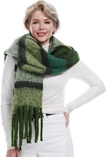 Oversized Chunky Blanket Scarf for Women Winter Warm Colorful Big Scarfs Plaid T