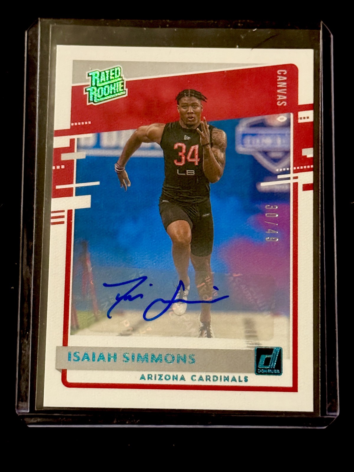 2020 Panini Donruss - Rated Rookie Isaiah Simmons #349 Canvas Autographs /49
