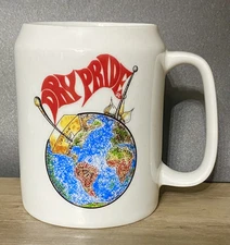 Vintage 1992 UPJOHN Mug ‘DRY PRIDE’ Pharmaceutical Drug Advertising Pfizer Globe
