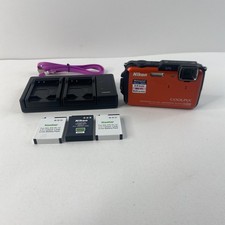 Nikon Digital Camera Coolpix AW110 16.0MP Waterproof, GPS, WiFi W/3 Batteries