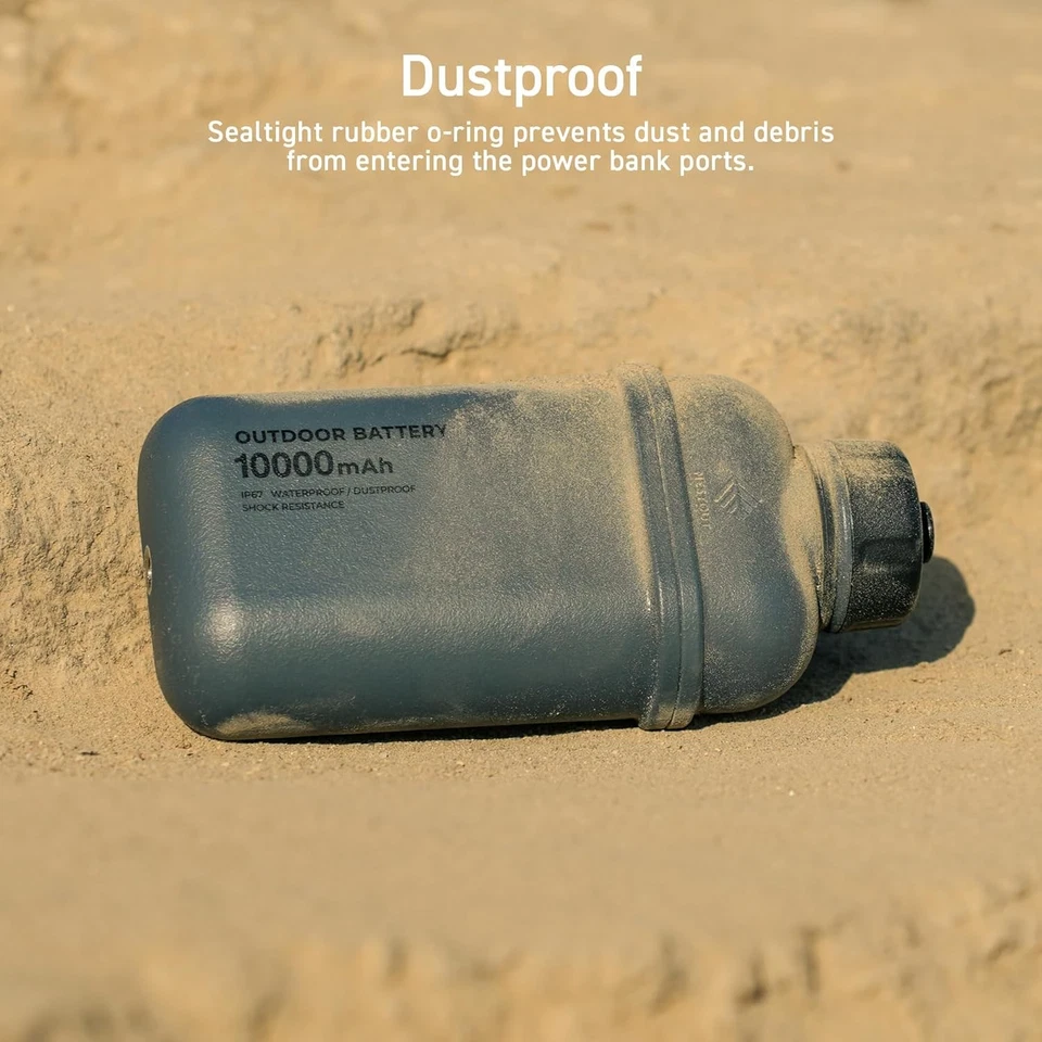 NESTOUT Rugged Portable Charger, 5000mAh Outdoor Battery 5000mAh, Gray Blue - Image 4 of 4