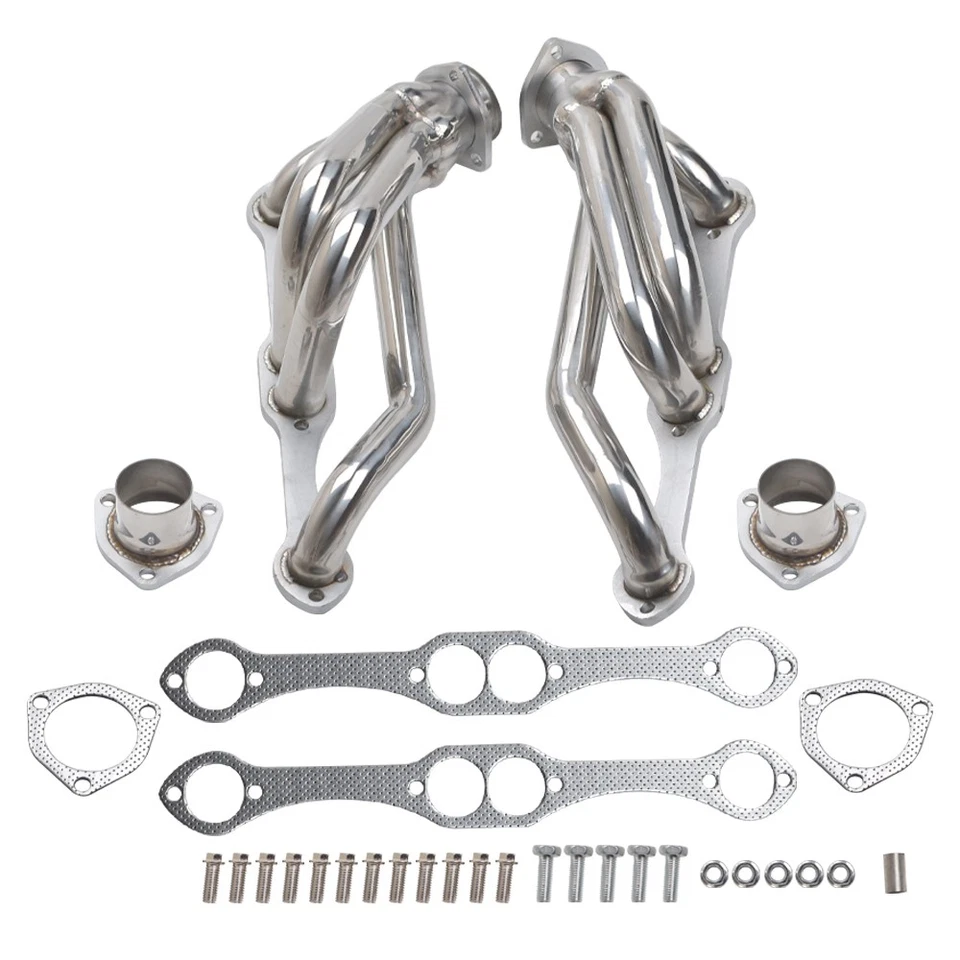 Kit coletor de cabeçalho de aço inoxidável para motores Chevy V8 283-400 S10 S15 2WD GMC - Imagem 3 de 4