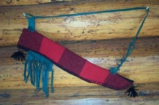 PRIMITIVE ARCHER,  HAND SEWN, WOOL ARROW QUIVER 22"