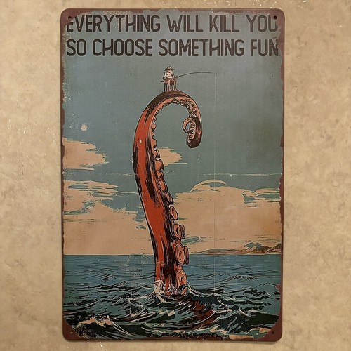 Fishing Sign Choose Fun Quote ✅ Metal Sign Wall Art Print Decor 8 x 12 in ✅ New