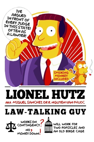 Lionel Hutz Monkey Poster 24X36 inches - Picture 1 of 1
