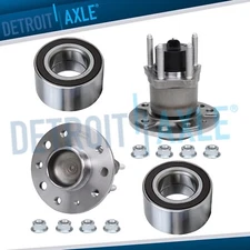Front Wheel Bearings Rear Hub Bearings Kit for 1999 2000 2001 Saab 9-5 w/ ABS