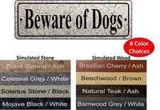 "Beware of Dogs" sign, fence sign, gate sign, 2" x 6" - FREE SHIPPING