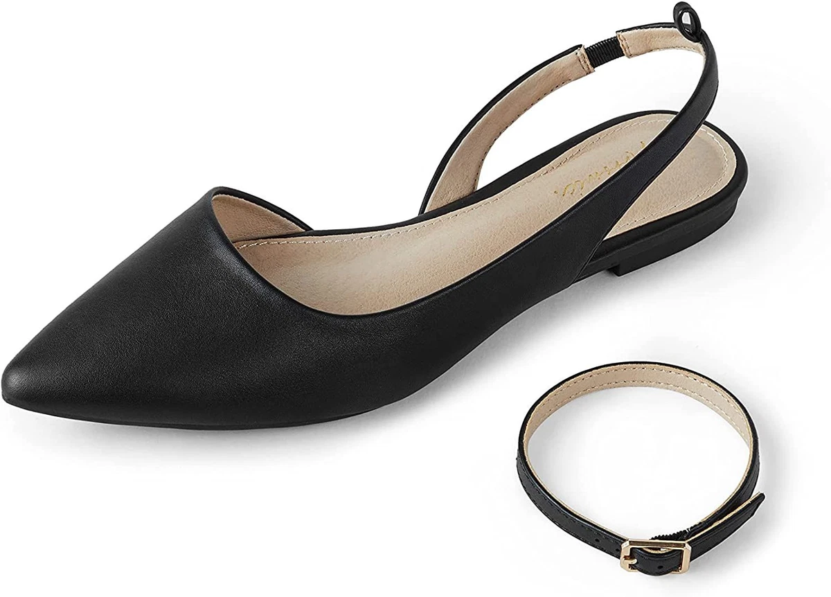 Arromic Women s Slingback Flats Shoes Pointed Toe Two Way Wear Adjustable