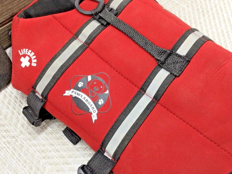 Paws Aboard Dog Life Jacket Vest Small Pet Paw Protectors for Swimming & Boating - Image 2 of 4