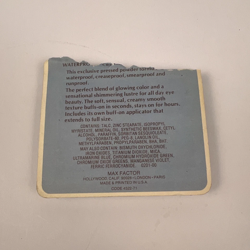 VINTAGE MAX FACTOR Waterproof ShimmerShine Eye Shadow Hollywood Moonbeam NOS - Image 4 of 4