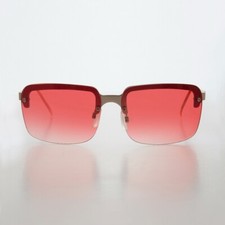 Coral Rimless 90s Vintage Sunglass - Minxie