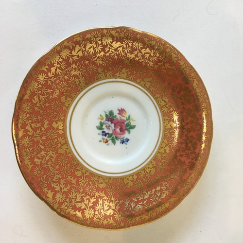 AYNSLEY Pink Chintz Cabbage Rose Floral Tea Cup Saucer Bone China Bailey - Picture 7 of 24