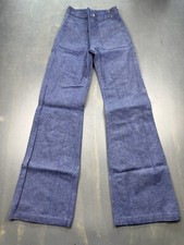 Vintage Seafarer Jeans Mens 26x33 Blue Bell Bottom Navy Dungaree Talon Zip Pants