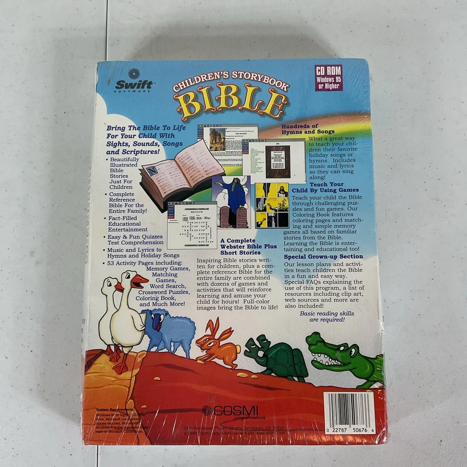 RARE - CHILDREN'S STORY BOOK BIBLE CD ROM COSMI 2000 SWIFT JEWEL SJ051501G USA - Image 2 of 3