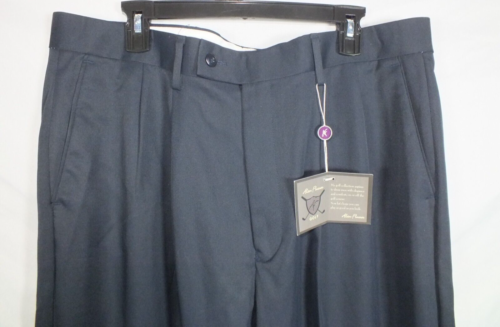 Alan Flusser Golf Pants Dark Blue Pleated Comfort Waistband 38 x 34 NWT - Picture 3 of 13