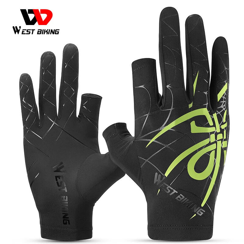 Breathable Ice Silk Cycling Gloves Lightweight Fishing Sports Fingerless Gloves