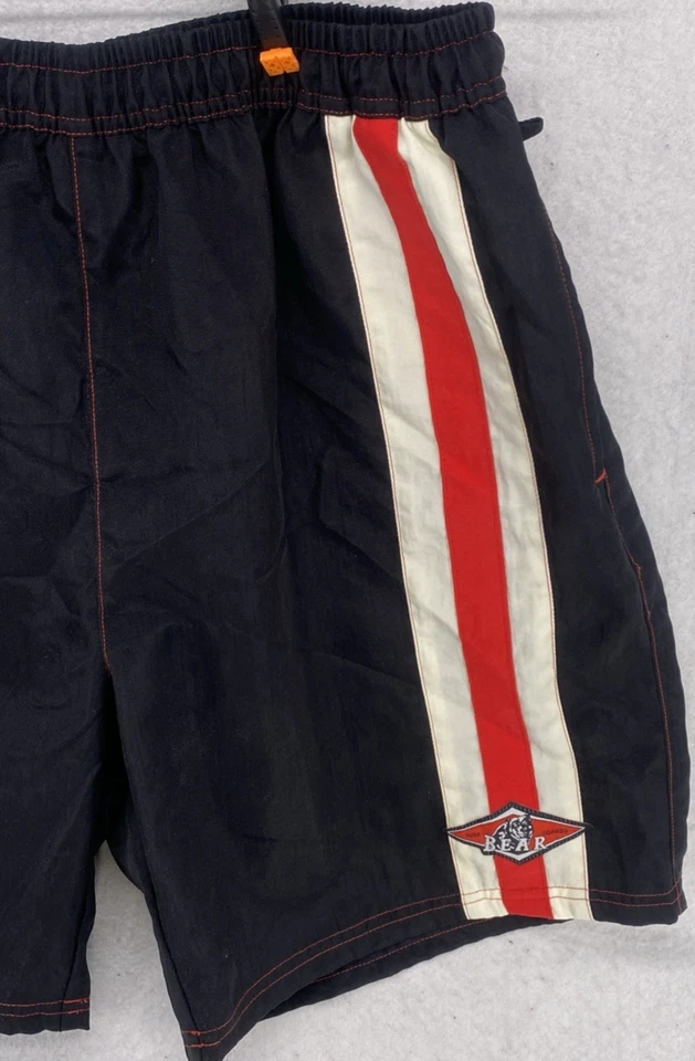 Costume da bagno uomo Bear Surf 34" tavola nylon rosso nero coulisse anni 90 onda - Immagine 2 di 4