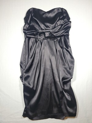Torrid Womens Black Size 16 Satin Bow Strapless Mini Cocktail Dress