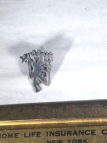 DEVIL HOLDING A PITCHFORK SMALL SILVERTONE PINBACK LAPEL PIN FREE SHIPPING - Picture 7 of 20