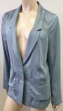 Rebecca Taylor Powder Blue Silk Single Breasted Lined Blazer Jacket Us10 Uk14