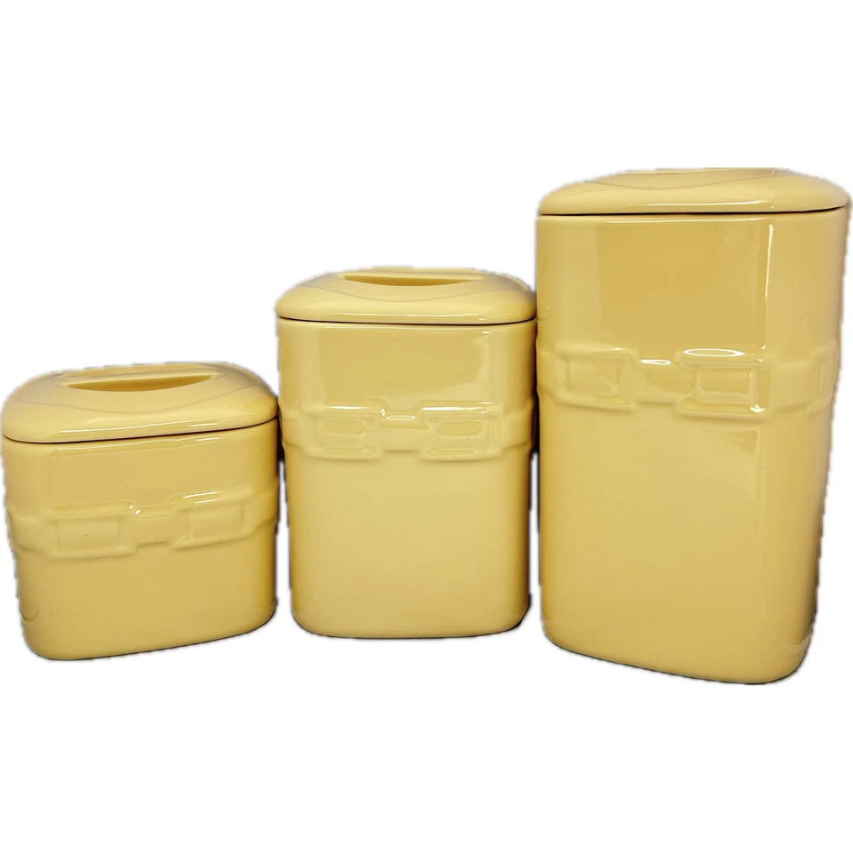 Juego de 3 cajas de botes cuadrados Longaberger Pottery Butternut Woven Traditions Foto 4 de 4