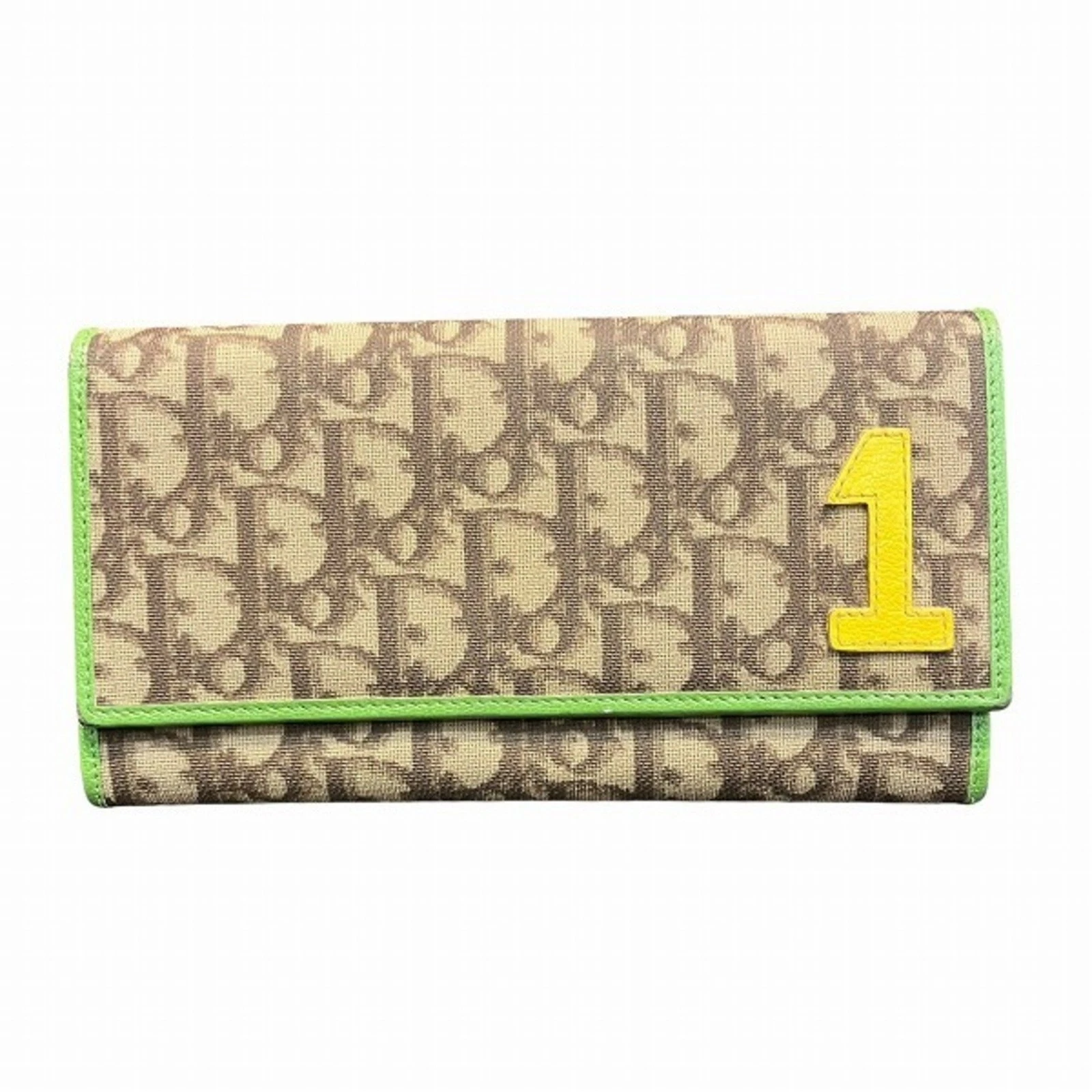 Portefeuille Dior Rasta en toile marron authentique