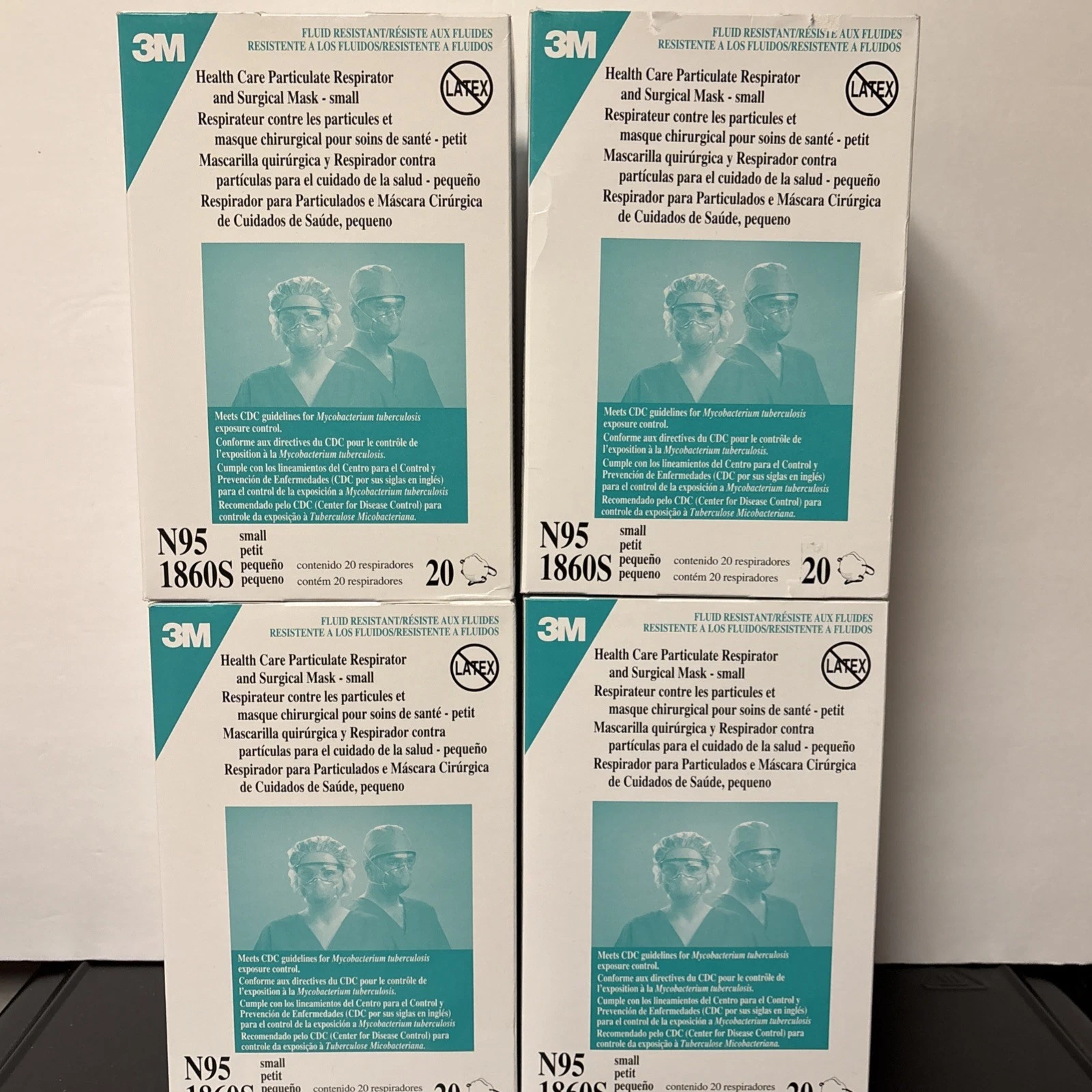 Case- 3M 1860S N95 Particulate Respirator Surgical Mask Small 4 Boxes 20 Ea