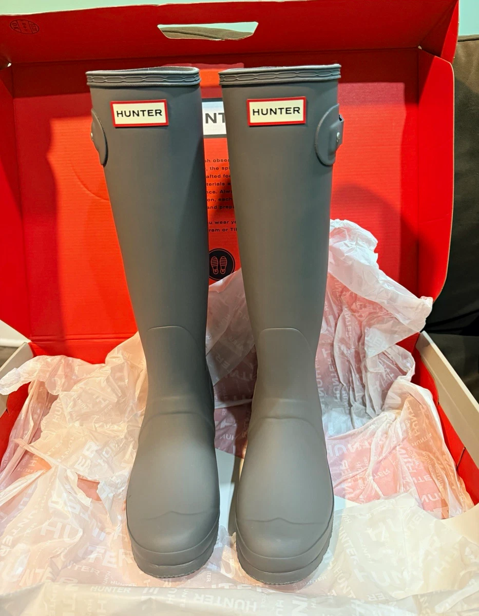 美品　希少HUNTER ORIGINAL GLOSS TALL グレー　レア色 Hunter Gray Women's Rain Boot for sale | eBay