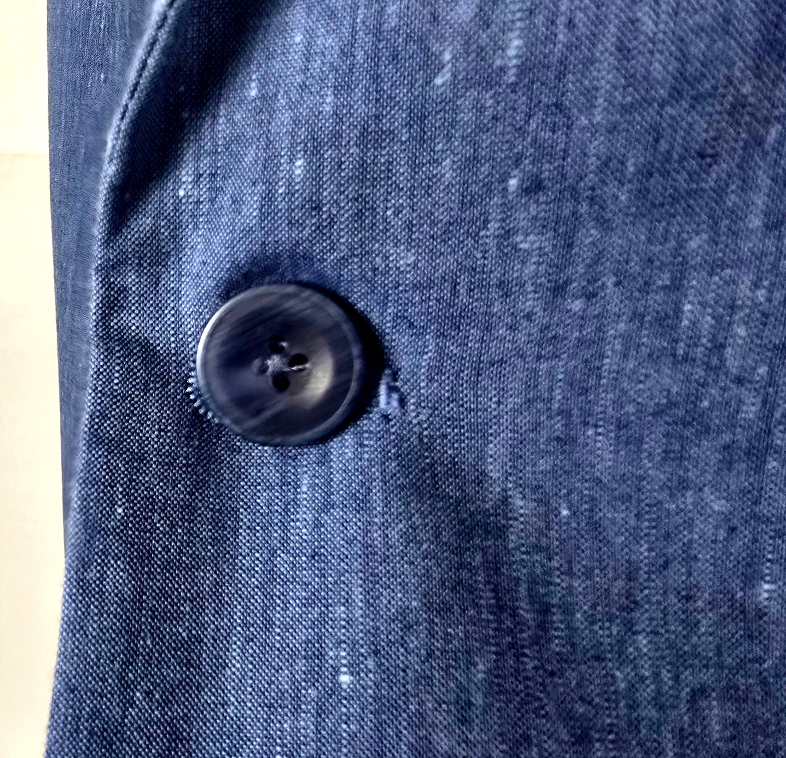 Oak Hill Linen blend Sport Coat Blazer Blue Sharkskin 2XLT 50 - 52 Long