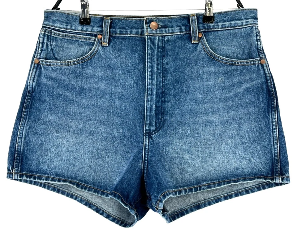 Wrangler Women Shorts En Jean Festival Taille W32 Bleu - Photo 1/4